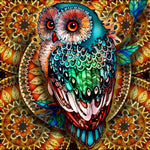 HASTHIP® Diamond Painting Kit, 5D Diamond Painting Kit for Adults & Kids, 30 * 30cm Owl Full Drill Rhinestone Embroidery Cross Stitch Pictures Arts Craft for Home Wall Decor (Mandala)