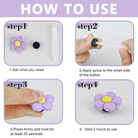 HASTHIP® Resin Flowers Shoes Charms for Croc Clog Slides Sandals Decoration, Cute Flower Designer Shoe Charms for Adults Teens Kids DIY Shoe Decoration Charms with Buttons Party Gift