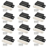 12 Pack Cabinet Magnet Latch, Best for Cabinet Doors, Cupboards, Drawers and Shutters, Cabinet Magnetic Latch Easy Install, Magnetic Cabinet Catch Screws Included (Black)