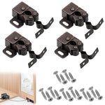 4 Pcs Cabinet Door Latch, Double Roller Catch Hardware for Cupboard Closet, Sliding Door, Kitchen Cabinet Door, Versatile for Residential or Commercial Use (Red-Brown)