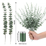 20Pcs Artificial Eucalyptus Stems Artificial Plants Home Decor, Faux Eucalyptus Leaves Greenery Branches Artificial Flowers for Decoration, Arrangement, Wedding, Home, 16" (Vase Not Included)