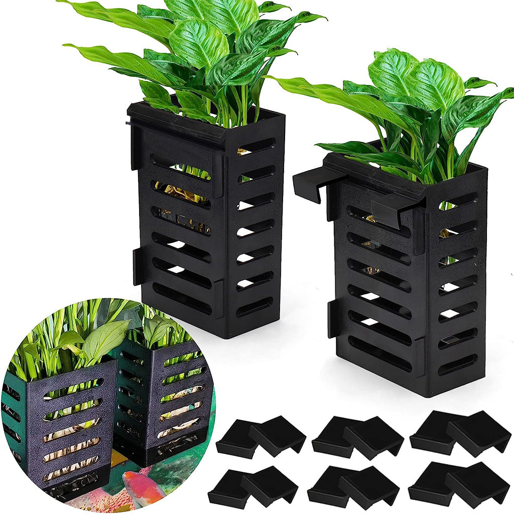 2 Pcs Aquarium Plant Holder with Hooks, Fish Tank Plant Holder, Enhance Your Aquarium Decor with These Hanging Aquatic Planter Cups