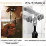 HASTHIP® Wine Bottle Opener, Retro Zinc Alloy Wine Bottle Corkscrew Hand Cork Puller Bar Tool with Sturdy Lever Arms Creative Wine Opener for Home Bar Restaurant