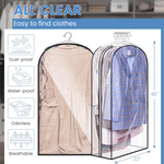 3PCS Clear Garment Bags for Hanging Clothes, Hanging Clothes Storage, Suit Bags for Closet Storage and Travel