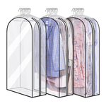 3PCS Clear Garment Bags for Hanging Clothes, Hanging Clothes Storage, Suit Bags for Closet Storage and Travel