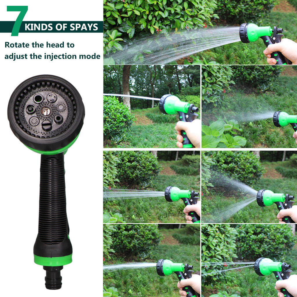 50ft/15m Garden Hose Pipe with 7 Function Sprayer Gun, Expandable EVA Lightweight Anti-Kink Flexible Water Hose with 3/8'' Quick Connector & Sprinkler for Home Garden Car Washing Pet Bathing