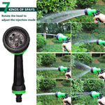 50ft/15m Garden Hose Pipe with 7 Function Sprayer Gun, Expandable EVA Lightweight Anti-Kink Flexible Water Hose with 3/8'' Quick Connector & Sprinkler for Home Garden Car Washing Pet Bathing