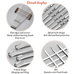 10pcs Skewers for Grilling BBQ, 35cm Stainless Steel Kebab Skewers, Reusable BBQ Sticks for Vegetables, Meat, Chicken