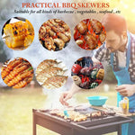 10pcs Skewers for Grilling BBQ, 35cm Stainless Steel Kebab Skewers, Reusable BBQ Sticks for Vegetables, Meat, Chicken