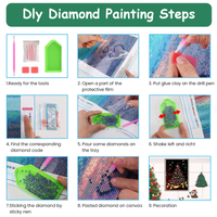 HASTHIP® Diamond Painting Kit, 12x16inch Christmas Wall Decor Christmas Tree, 5D Diamond Painting Kit for Adults, Suitable for Wall Decoration, Christmas Decorations Items, No Frame