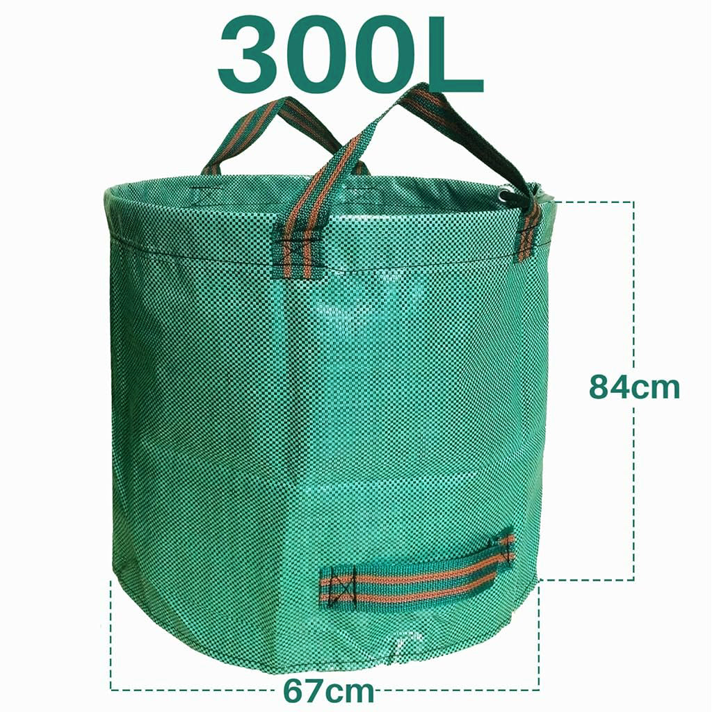 Heavy Duty Garden Waste Bag, 300L Reusable Leaf & Yard Trash Container, 80 Gallon PP Yard Debris Bag with Reinforced Handles for Lawn, Garden Tool Storage & Organic Waste Collection