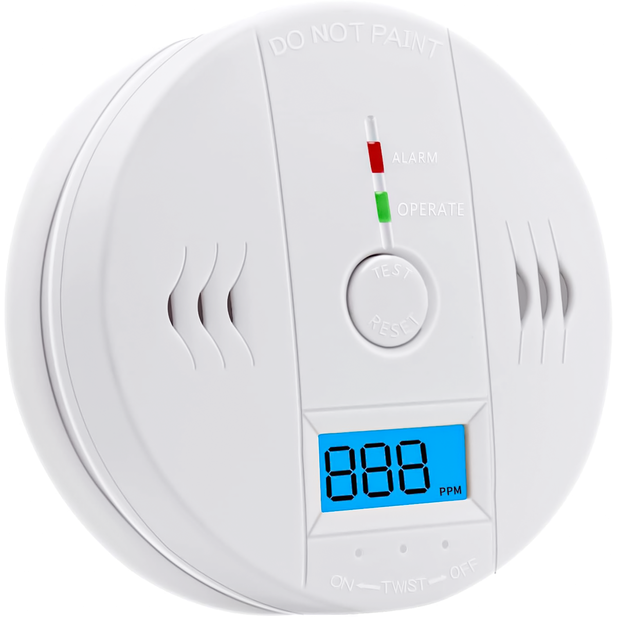 Carbon Monoxide Detector Alarm 85DB Replaceable Battery-Operated Carbon Monoxide Alarm Detectors with Digital Display & LED Lights CO Alarm Device for Kitchen Bathroom (Battery NOT Included)