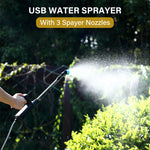 Electric Agriculture Sprayer with 5m Pipe & 3 Nozzles, USB Rechargeable 2400mAh Sprayer Pump, Portable Sprayer for Gardening, Greenhouse, Planting Bush, Flower, Agriculture