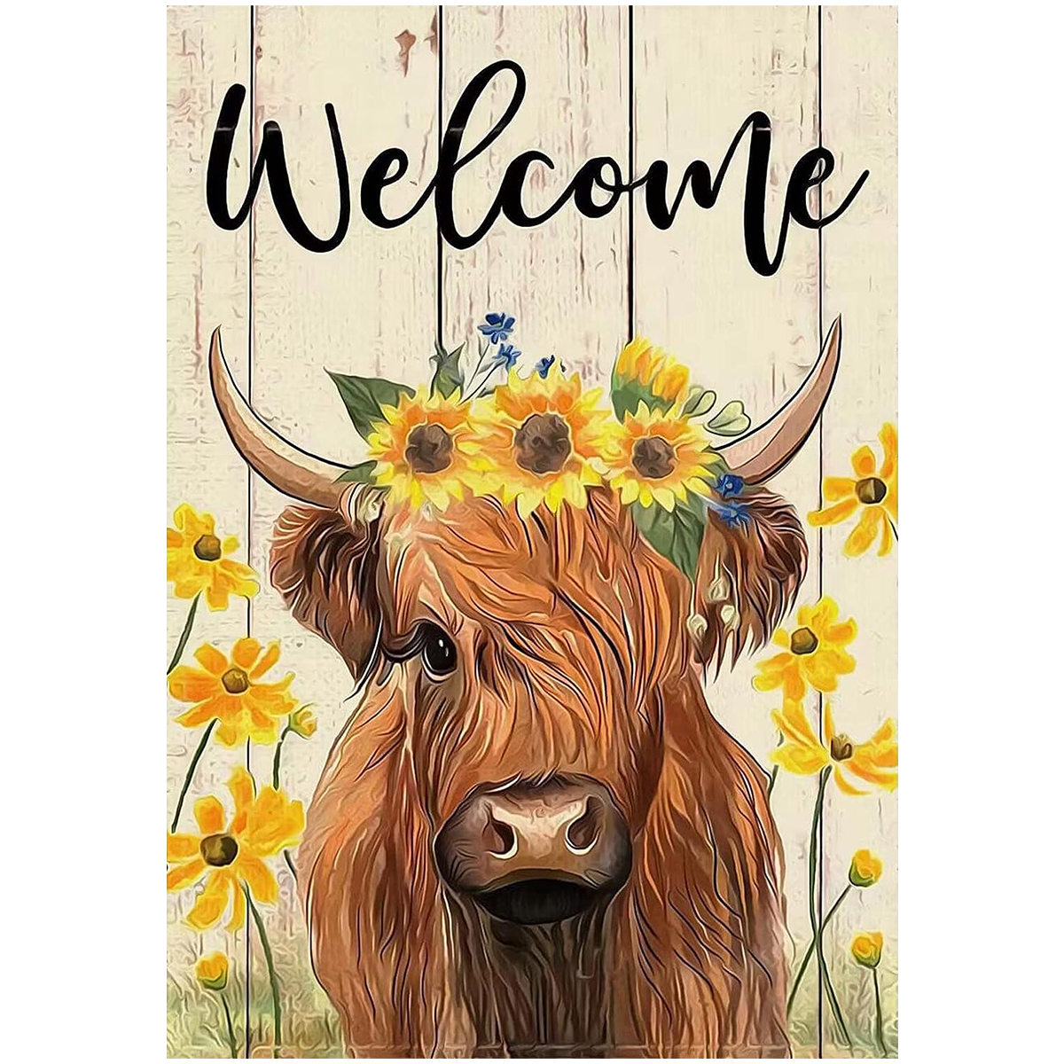 Diamond Painting Kit, 12x16inch Sunflower Cow Diamond Painting, 5D Diamond Painting Kit for Adults & Kids, Very Suitable for Home Leisure and Wall Decoration, Gift for Kids and Adults