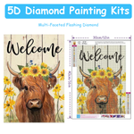 HASTHIP® Diamond Painting Kit, 12x16inch Sunflower Cow Diamond Painting, 5D Diamond Painting Kit for Adults & Kids, Very Suitable for Home Leisure and Wall Decoration, Gift for Kids and Adults