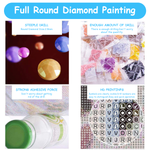 Diamond Painting Kit, 12x16inch Sunflower Cow Diamond Painting, 5D Diamond Painting Kit for Adults & Kids, Very Suitable for Home Leisure and Wall Decoration, Gift for Kids and Adults