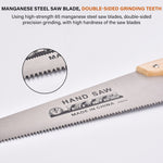 HASTHIP® 45cm Hand saw for Wood, Plywood Cutting, Heavy Duty SK-4 Steel Handsaw for Pruning, Gardening, High Cutting Efficiency, Hand-Crafted Tool for Carpenter
