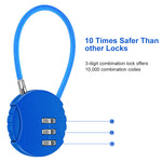 2Pcs Luggage Number Lock - 3 Digit Zinc Alloy Combination Lock Padlock, Outdoor Waterproof Padlock for School Gym Locker, Sports Locker, Fence, Toolbox, Gate, Case, Hasp Storage (Black&Blue)