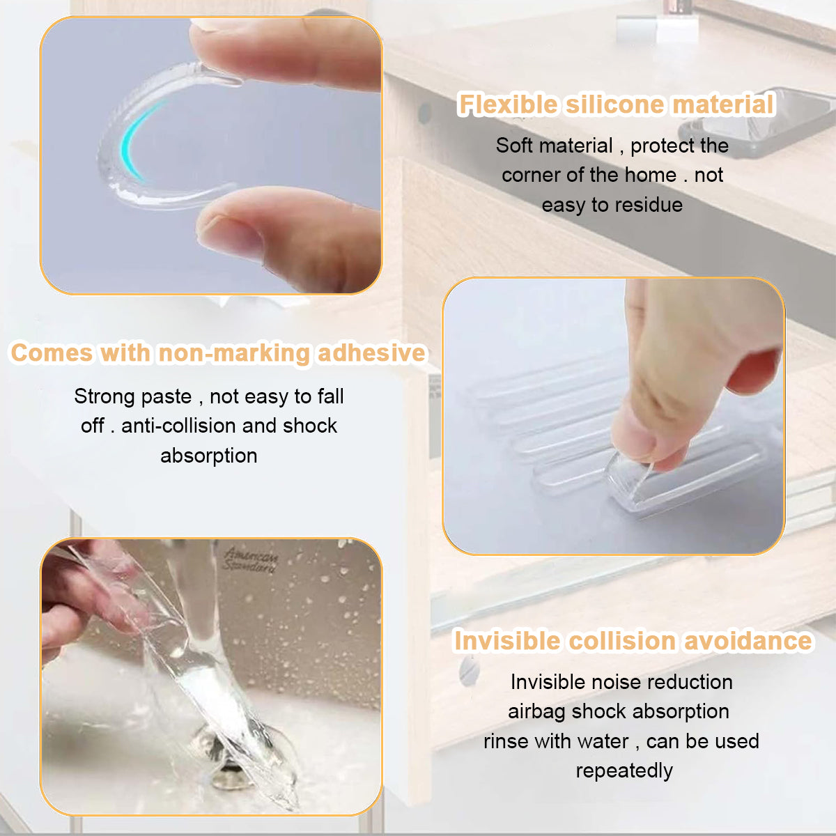 20pcs Door Stopper Door Bumper 6cm Silicone Clear Bumpers Door Protector for Home, Table, Door Knob Self Adhesive Furniture Bumper