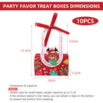 HASTHIP® 10Pcs Christmas Decorative Folding Gift Boxes for Packaging with Ribbon Cute Elk, Christmas Gift Boxes Candy Gift Package Box DIY Christmas Gift Packing Paper Box with Handles X'mas Gift Box