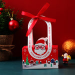 HASTHIP® 10Pcs Christmas Gift Packing Box with Ribbon Cute Santa Claus Christmas Gift Boxes Candy Gift Package Box DIY Christmas Gift Packing Paper Box with Handles X'mas Gift Box