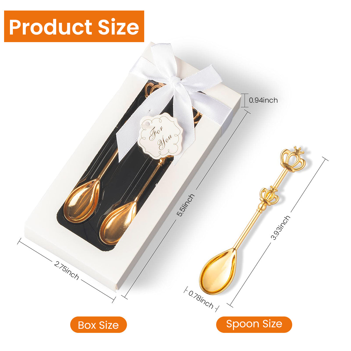 1Set Mini Crown Spoon, Stainless Steel Teaspoon Sugar Stirring Spoon for Coffee Dessert Ice Cream Appetizers for Christmas Gifts