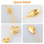 1Set Mini Crown Spoon, Stainless Steel Teaspoon Sugar Stirring Spoon for Coffee Dessert Ice Cream Appetizers for Christmas Gifts