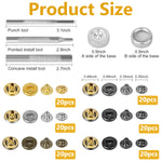 120 Sets Metal Snap Button and Tools Set, 6 Color 12.5mm Button Snaps Press Studs with 4 Setter Tools, Leather Snap Fasteners Kit for Clothes, Jackets, Jeans Wears, Bags