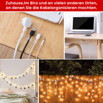 25Pcs Wire Organizer - Cable Organizer Cable Clips, Outdoor Light Wire Clips Self Adhesive Cable Tidy Hooks Organiser Holder for Cable Management, Christmas Hanging Decorations Fairy Light