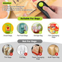 HASTHIP® USB Bag Sealer, 2 in 1 Hot Bond Sealer with Cutter, Magnet Bag Sealer, Mini Bag Sealer Rechargeable Bag Sealer for Chips Bag, Snack Bag, Suitable Various Food Bag