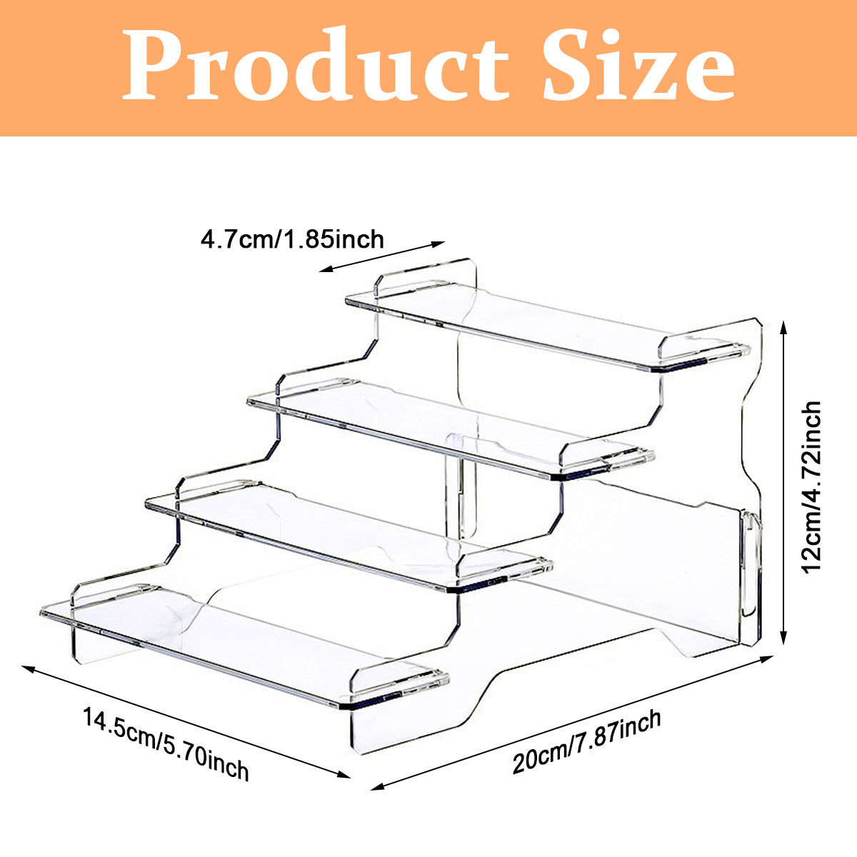 Acrylic Display Rack for Figures Collection Garage Kits POP MART Blind Box Figures Desk Decoration Figures 4-Layer Transparent Acrylic Display Rack for Anime Figures Toy, Perfume, Model Toy