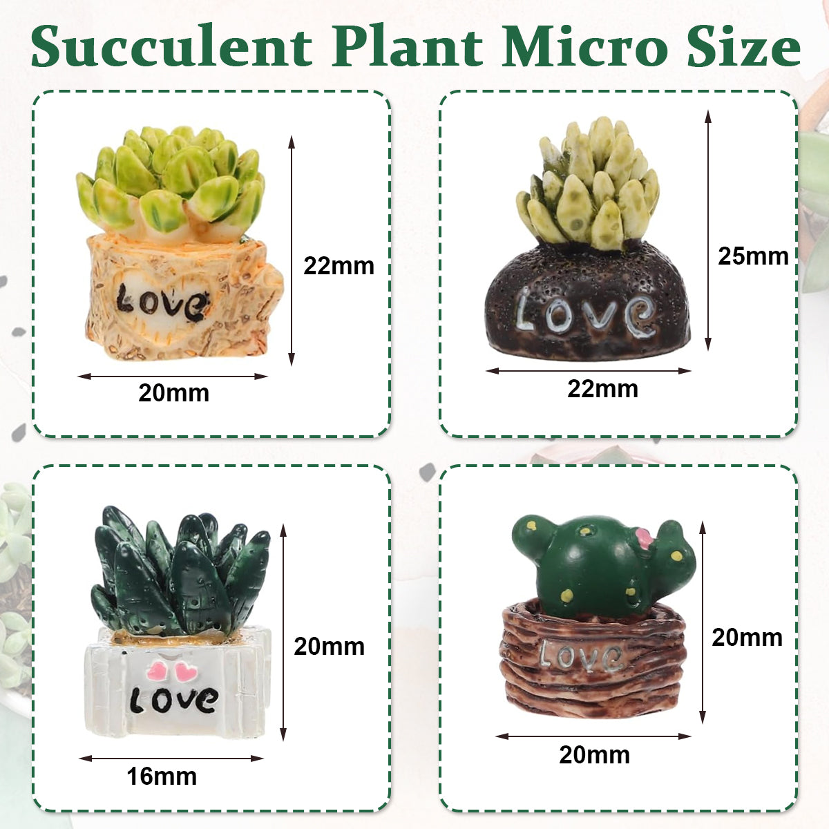 Cactus Micro Landscape Plants, 2.3x2.2cm Desk Topper Artificial House Plants Fake Succulent Plants Fake Succulent Potted Plants Miniature Potted Plant Mini Potted Plants