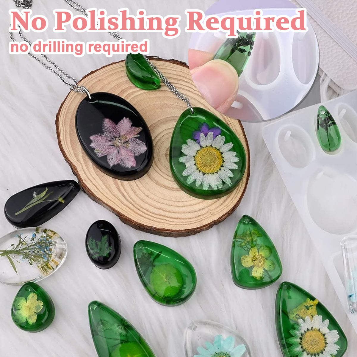 Resin Mold 38 in 1 Geometric Shape Silicone Mold for Resin Art Pendant Mold DIY Hanging Ornament Reusable Resin Mold for DIY Necklace, Jewelry, Keychain Charms