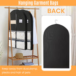 Garment Bag Dust Cover 49.2'' Long Dust Cover for Clothes, Non-woven Fabric Garment Cover with Clear Window and 4 Pockets Hanging Garment Bag for Clothes, Coats, Jackets, Suits, Shirts