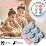 HASTHIP® Silicone Molds for Baking, 6 Cavities Sheep Shape Silicone Cake Mold, Kids Cartoon Animal Charater Candy Mould Silicone Ice Chocolate Mold
