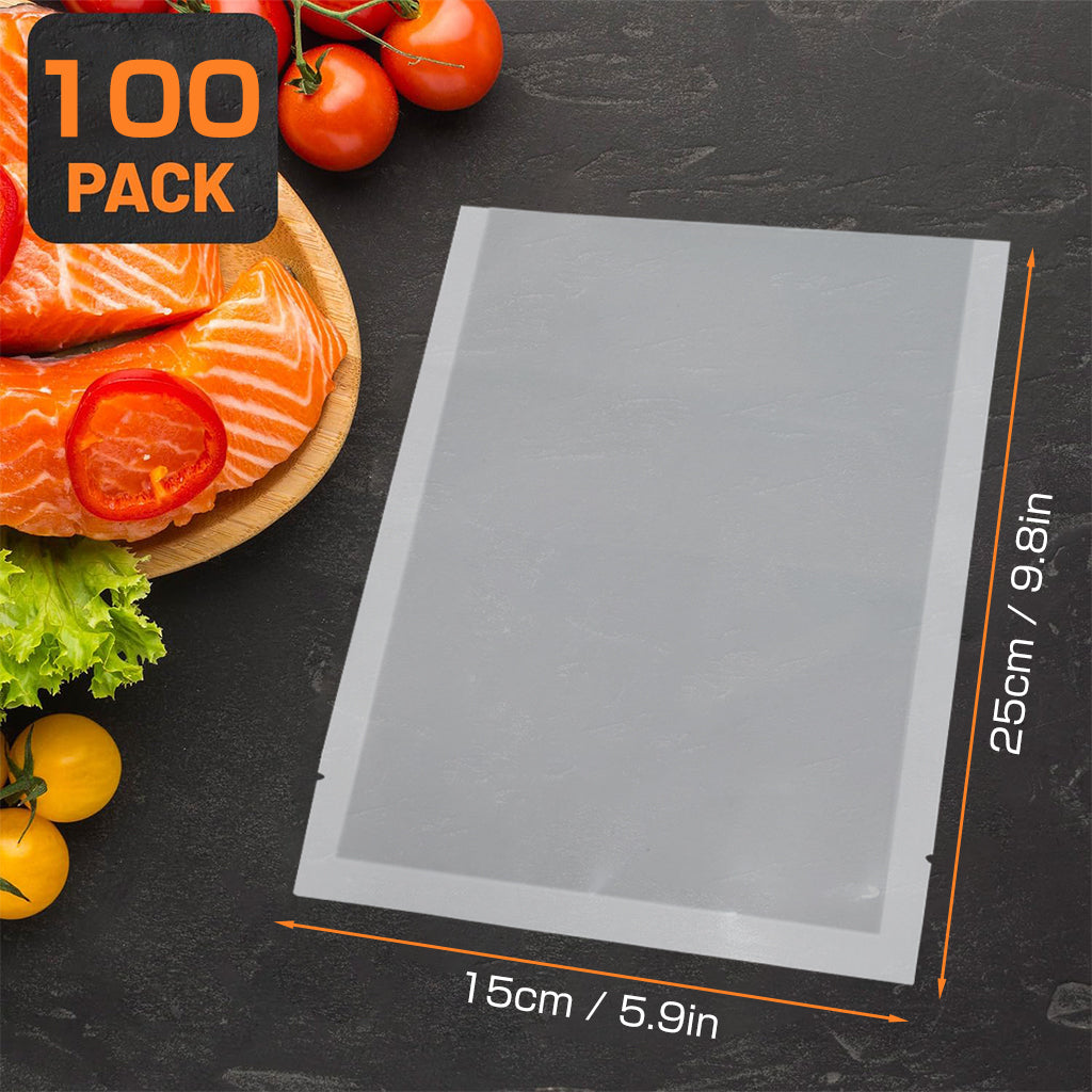 100Pcs Vacuum Sealer Bags, 5.9 x 9.8 Inch Vacuum Sealer Bag, Puncture Resistant Sous Vide Bag, Great for Vac Storage, Meal Prep or Sous Vide, BPA Free