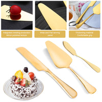HASTHIP® Wedding Cake Knife and Server Set, 3PCS Cake Cutting Set for Wedding, Includes 9.29'' Cake Knife, 8.8'' Cake Server and 6.7" Cake Pie Spatula for Birthday Cake, Pizza, Pie, Party Supplies