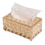 HASTHIP® Tissue Box Holder with Crystal Glass Beads, Paper Napkin Holder for Car, Crystal Napkin Holder Facial Tissue Holder Tissue Box Holder for Bathroom Kitchen Dining Room, 7.4x4.3x3.9 Inches
