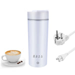 Electric Kettle for Travel 475ml with 4 Preset Portable Electric Water Bottle 304 Stainless Steel Liner Hot Water Kettle Electric Tea Kettle Mug Leakproof Multipurpose