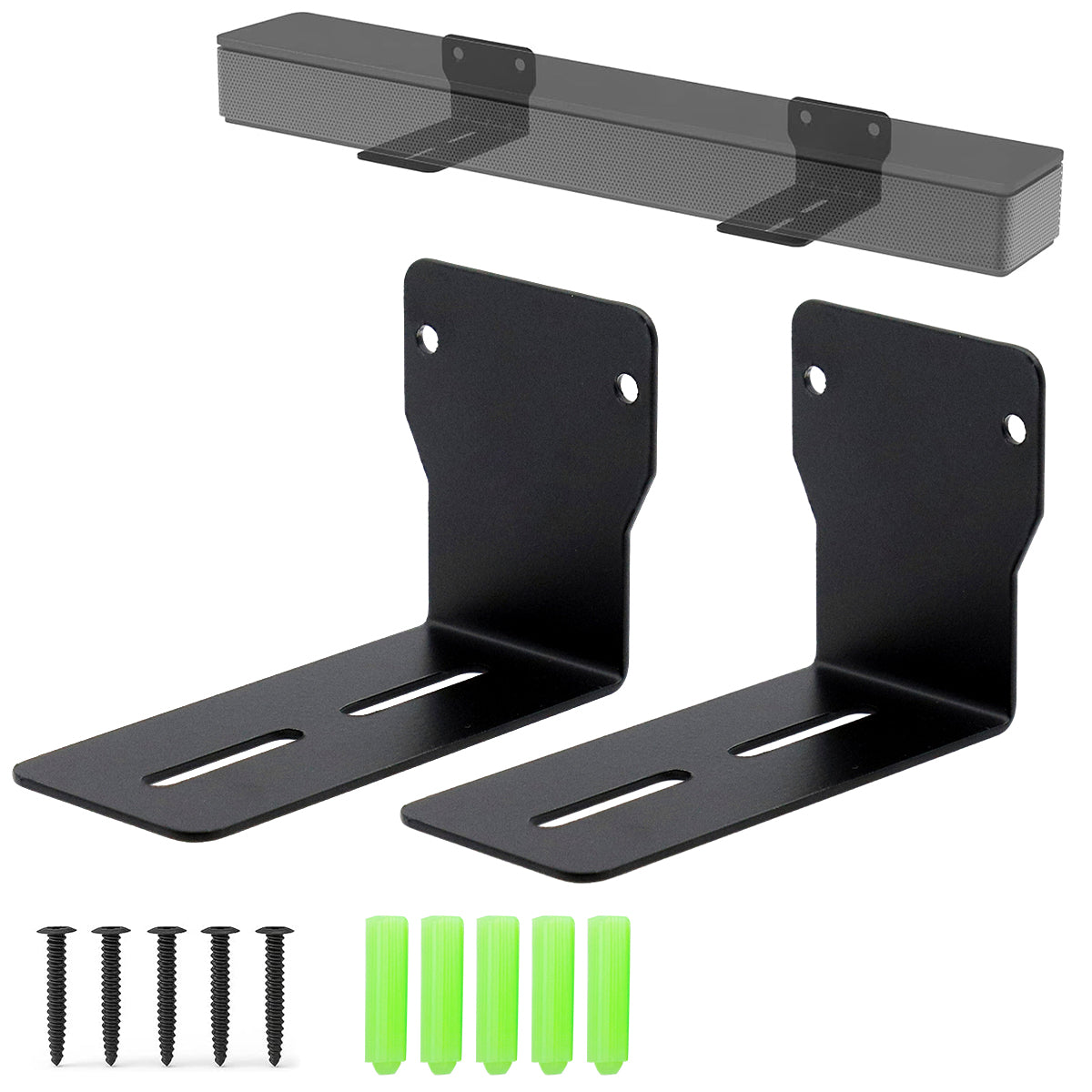 Sound Bar Mounts Wall Brackets Anti-Drop Wall Shelf Holder, Universal Soundbar Speaker Mounting Bracket Under TV for Samsung, Bose, Vizio, LG, Sony, JBL, Polk, Roku