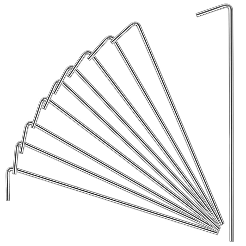 HASTHIP® 10 Pack Tent Stakes, 6.7 Inches Tent Stakes for Camping L-shaped Ground Nail for Tent, Heavy Duty Iron Galvanizing Tent Stakes