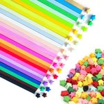 HASTHIP® 1030 Sheets Star Origami Paper - 27 Assortment Color Star Paper Strip, Double Sided Origami Lucky Star Decoration Paper Strips for DIY Hand Art Crafts Decor Gifts