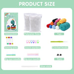 Crochet Stuffed Animal Kit Crochet Kit for Beginners Knitting Kit Full Set Crochet Starter Kit with Yarn, Polyester Fiber, Crochet Hooks, Tutorial Video, DIY Gift Friends (Rainbow Dinosaur)