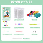 HASTHIP® Crochet Stuffed Animal Kit Crochet Kit for Beginners Knitting Kit Full Set Crochet Starter Kit with Yarn, Polyester Fiber, Crochet Hooks, Tutorial Video, DIY Gift Friends (Rainbow Dinosaur)