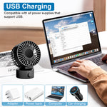 Mini USB Desk Fan with 2-Speed Control, Portable Small Desktop Fan Quiet Handheld Cooling Fan with Stand for Office, Travel & Makeup (Black)