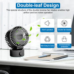 Mini USB Desk Fan with 2-Speed Control, Portable Small Desktop Fan Quiet Handheld Cooling Fan with Stand for Office, Travel & Makeup (Black)