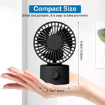 Mini USB Desk Fan with 2-Speed Control, Portable Small Desktop Fan Quiet Handheld Cooling Fan with Stand for Office, Travel & Makeup (Black)