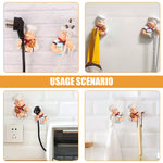 HASTHIP® 2-Pack Decorative Power Plug Holder - Kitchen Electric Wire Plug Hooks Holder, Ceramic Wall Hooks for Wire, Key & Utensil Storage, Kitchen & Bathroom Organizer (Milk + Bread)