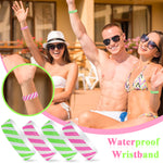 200Pcs Paper Wristbands Neon Wrist Bands for Events Variety Neon Wrist Bands Lightweight Concert Wristbands Colored Waterproof Hand Bands for Party (100*Pink+100*Green)