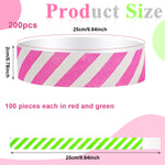 200Pcs Paper Wristbands Neon Wrist Bands for Events Variety Neon Wrist Bands Lightweight Concert Wristbands Colored Waterproof Hand Bands for Party (100*Pink+100*Green)